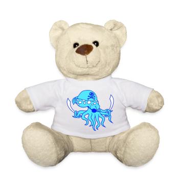 Pieuvre maléfique Pirate Céphalopode Pieuvre Calmar - Nounours - blanc - Devant