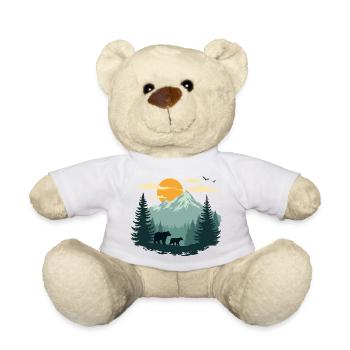Wald Landschaft und Bären - Teddy - Weiß - Vorne