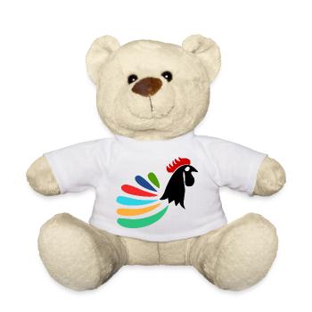 ROOSTER. HORSE. HEN. ROOSTER. ANIMAL. BIRD. UNICORN. - Teddy Bear - white - Front