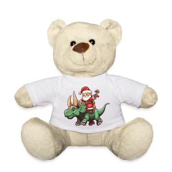 Dinosaurier triceratops Weihnachtsmann Cartoon - Teddy - Weiß - Vorne