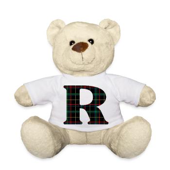 Monogramm r Schottischer Tartan - Teddy - Weiß - Vorne