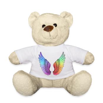 Rainbow Gradient Wings - Teddy Bear - white - Front