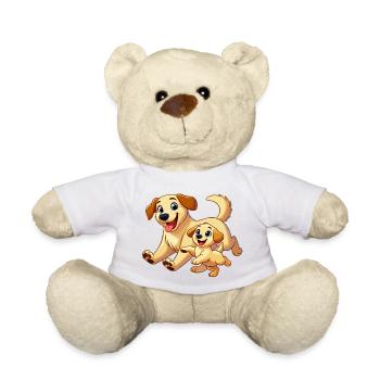 Labrador mother and child frolicking - Teddy Bear - white - Front