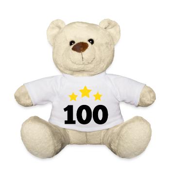 100 ans étoile - cadeau 100e anniversaire - Nounours - blanc - Devant