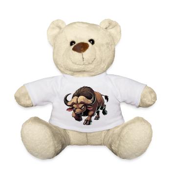 Cape buffalo fierce - Teddy Bear - white - Front