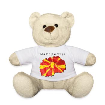 Macedonia Flag in Macedonia Map MK - Teddy Bear - white - Front