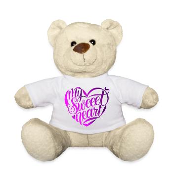 COOLES T-SHIRT, MEIN KLEINES HERZ - Teddy - Weiß - Vorne