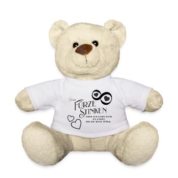 Herzschrift mit Zierlinien - Teddy - Weiß - Vorne