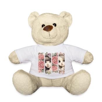 Rosenmädchen Brushdesign - Teddy - Weiß - Vorne