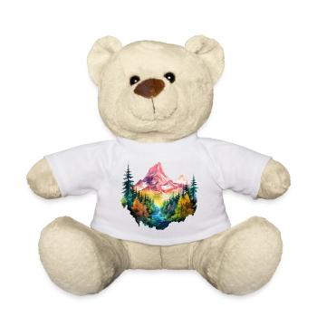Natur Bunt Berge Bergsteigen Wandern Klettern - Teddy - Weiß - Vorne
