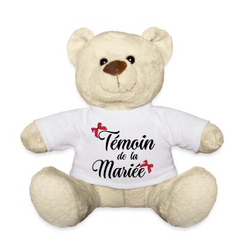 Témoin de la mariée noeud - Nounours - blanc - Devant