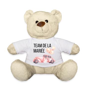 Team de la mariée - voiture mariage - Nounours - blanc - Devant