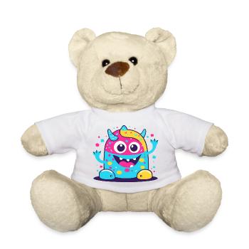 süsses und lustiges knuddel-kuschel monster kinder - Teddy - Weiß - Vorne