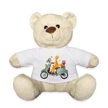 Waldtiere auf Spritztour – Fantasievolle Szene - Teddy - Weiß - Vorne