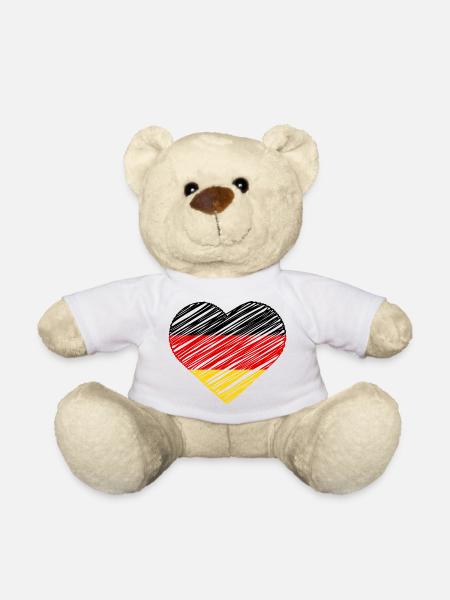 I Love Germany Flag Heart German Deutschland Shirt - Teddy - Weiß