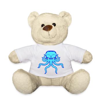 Pieuvre, pieuvre, pieuvre, céphalopode, mauvais œil - Nounours - blanc - Devant