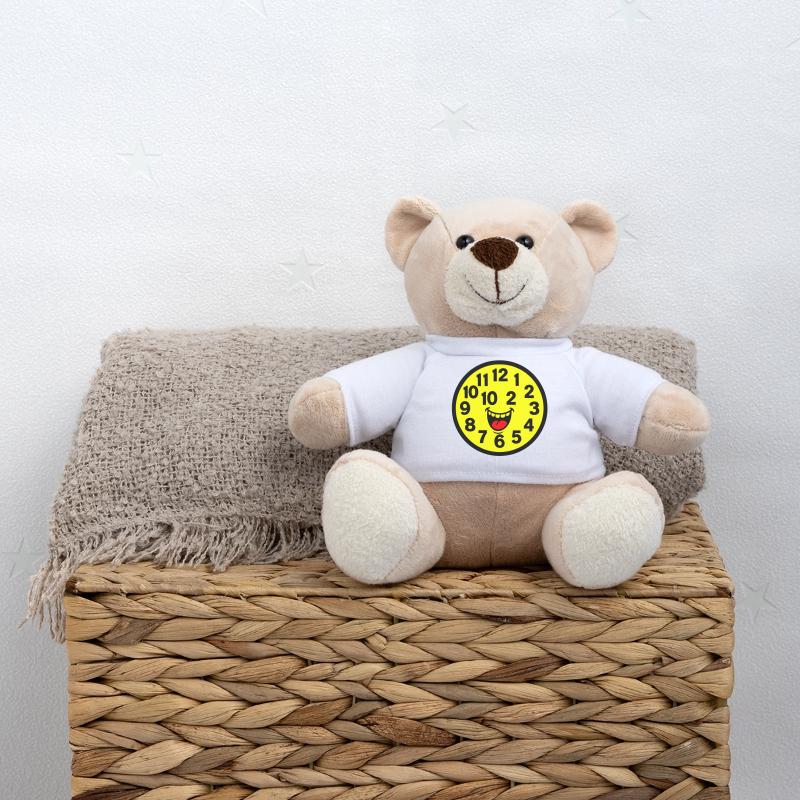 Cheerful Parodized Clock Design Teddy Bear