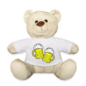 Bier Anstossen Saufen - Teddy - Weiß - Vorne