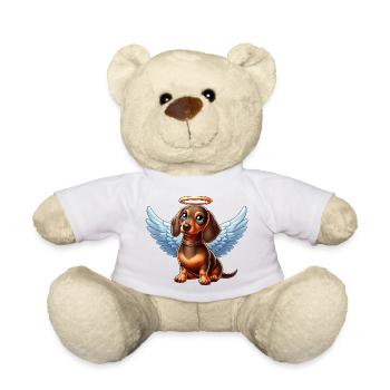 Süßer Dackel Engel mit Flügeln Cartoon Hund - Teddy - Weiß - Vorne