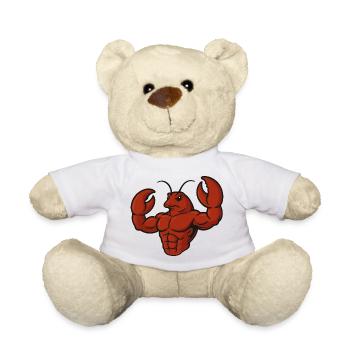 Crab Lobster Fitness Workout Cartoon Strong Biceps - Teddy Bear - white - Front
