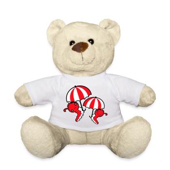2 Flying Caterpillars Umbrella Team Friends Holiday - Teddy Bear - white - Front