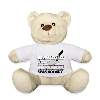 Maurer Bauhandwerk Logo - Teddy - Weiß - Vorne