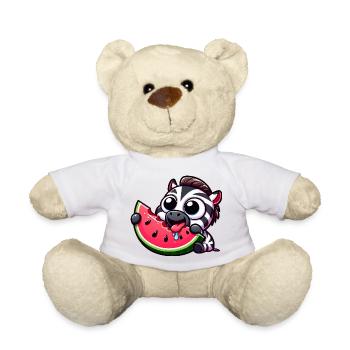Süßer Cartoon Zebra Wassermelone Sommerfrucht - Teddy - Weiß - Vorne