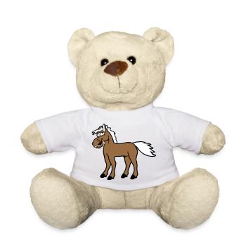 cheval rire drôle grimace idiot comique - Nounours - blanc - Devant