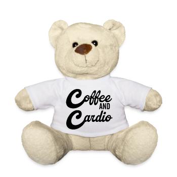 Kaffee und Cardio - lustiges Zitat zum Thema Kaffee - Teddy - Weiß - Vorne