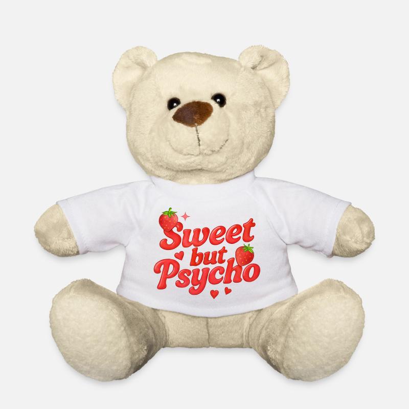 Sweet But Psycho / Y2K Design - Teddy Bear - white