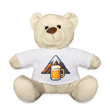 Pixel Mountain and Beer - Teddy Bear - white - Front