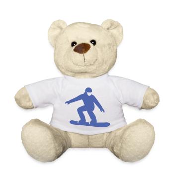 Silhouette de snowboarder Vacances d’hiver Sports d’hiver - Nounours - blanc - Devant