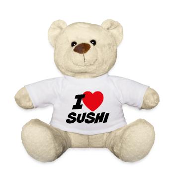 I love sushi - Teddy Bear - white - Front