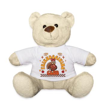 Friendsgiving Club - Retro Fall Turkey Friends - Teddy Bear - white - Front