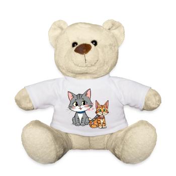 Illustration de copain de chat ludique - Nounours - blanc - Devant