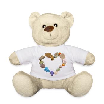 Heart of colorful stones - Teddy Bear - white - Front