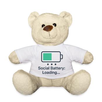 Digital loading animation on t-shirt - Teddy Bear - white - Front