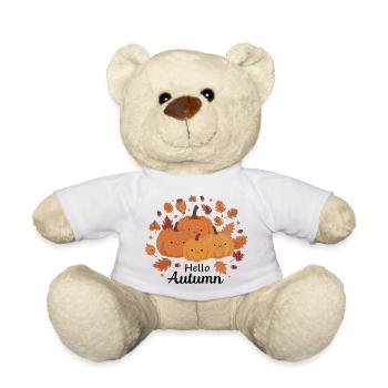 Freche Kürbisse mit niedlichen Gesichtern Herbst - Teddy - Weiß - Vorne