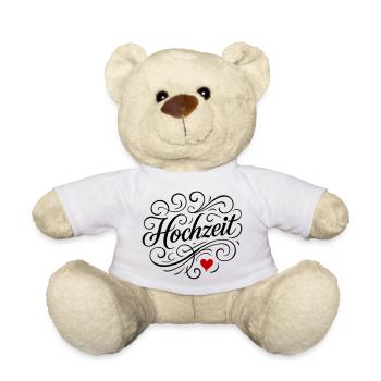 Coeur de mariage - Nounours - blanc - Devant