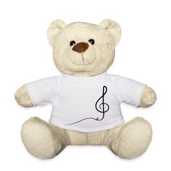 Abstract illustration of treble clef music - Teddy Bear - white - Front