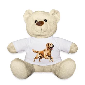 Golden Retriever - Cooles Low Poly Logo - Teddy - Weiß - Vorne