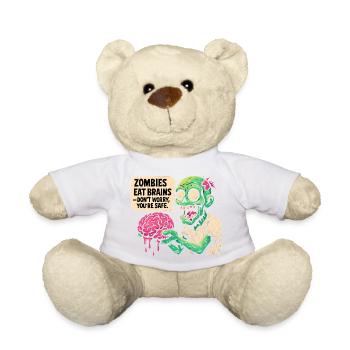Zombie Gehirn Spaß Retro - Teddy - Weiß - Vorne