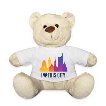 Herzstadt Skyline Gradient - Teddy - Weiß - Vorne