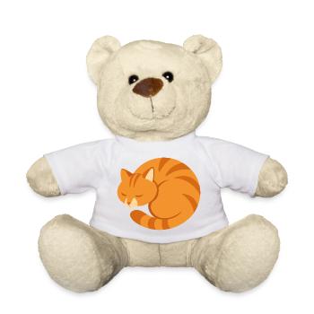 Orangefarbene schlafende Katze im minimalistischen Stil - Teddy - Weiß - Vorne