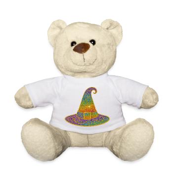 Regenbogen Glitzer Hexenhut - Teddy - Weiß - Vorne