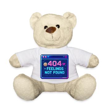 Y2K Retro – 404 Feelings Not Found - Teddy Bear - white - Front