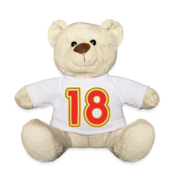 18. 18 JAHRE ALT. 18-JÄHRIGES JUBILÄUM. 18. GEBURTSTAG. - Teddy - Weiß - Vorne