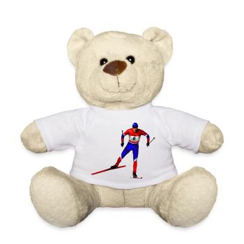 Skieurs Rouge Bleu Blanc – Style dynamique - Nounours - blanc - Devant