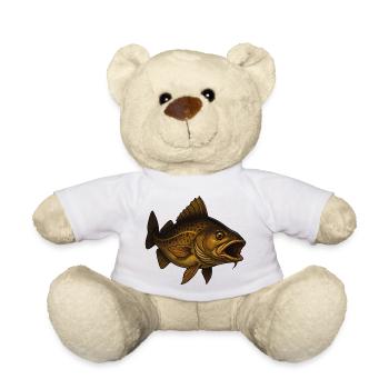 Majestic fish with an open mouth - Teddy Bear - white - Front