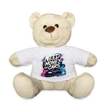 Need Money for Cars – Tuning & Car-Lifestyle - Teddy Bear - white - Front